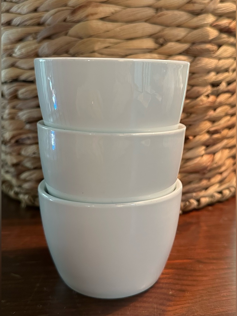 Dash of That • set of 3 ceramic dip bowls • ice cream bowls • white